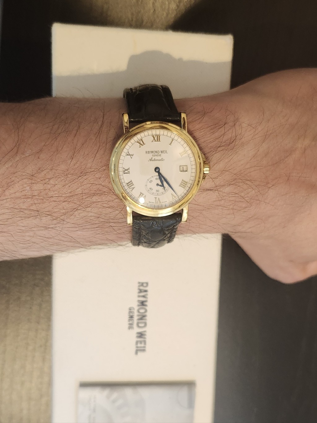 Raymond Weil Tradition Rare Vintage 18k Gold Plated Automatic 2835